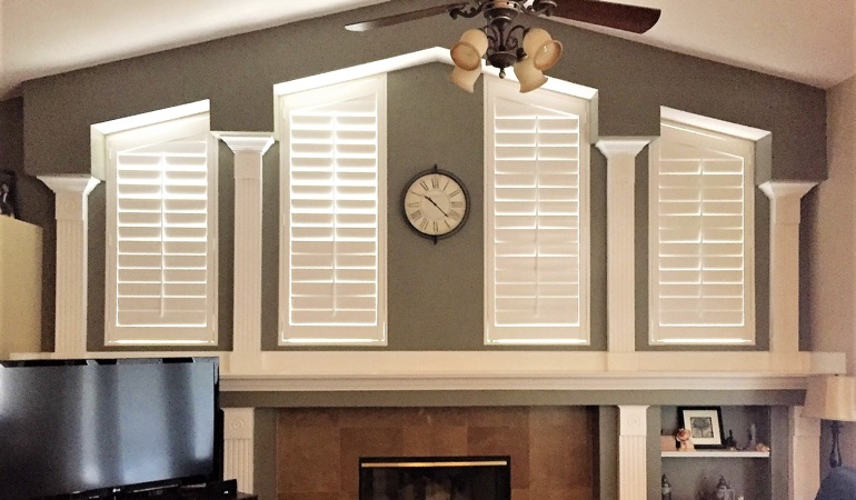 Polywood Shutters in Family Room in Destin